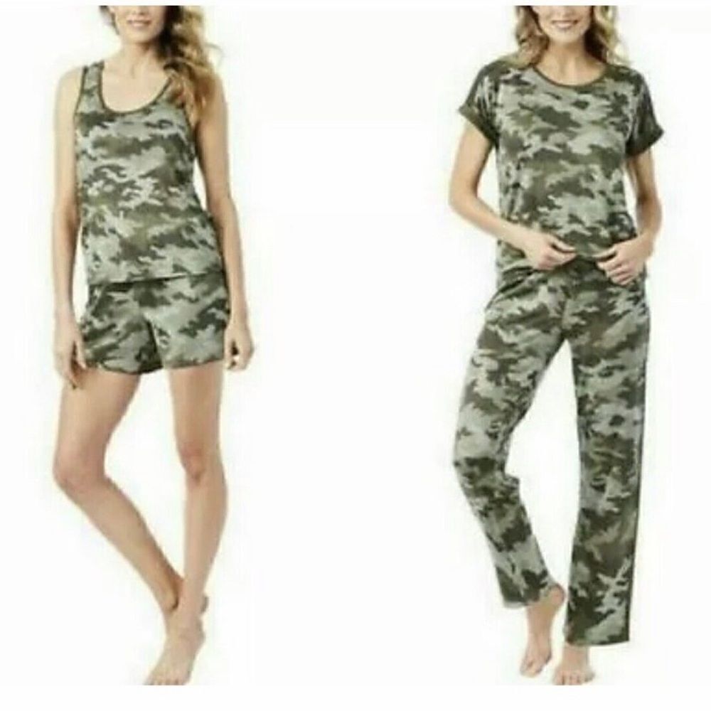 Lucky Brand Ladies' Camo 4-Piece Pajama Set Size Large